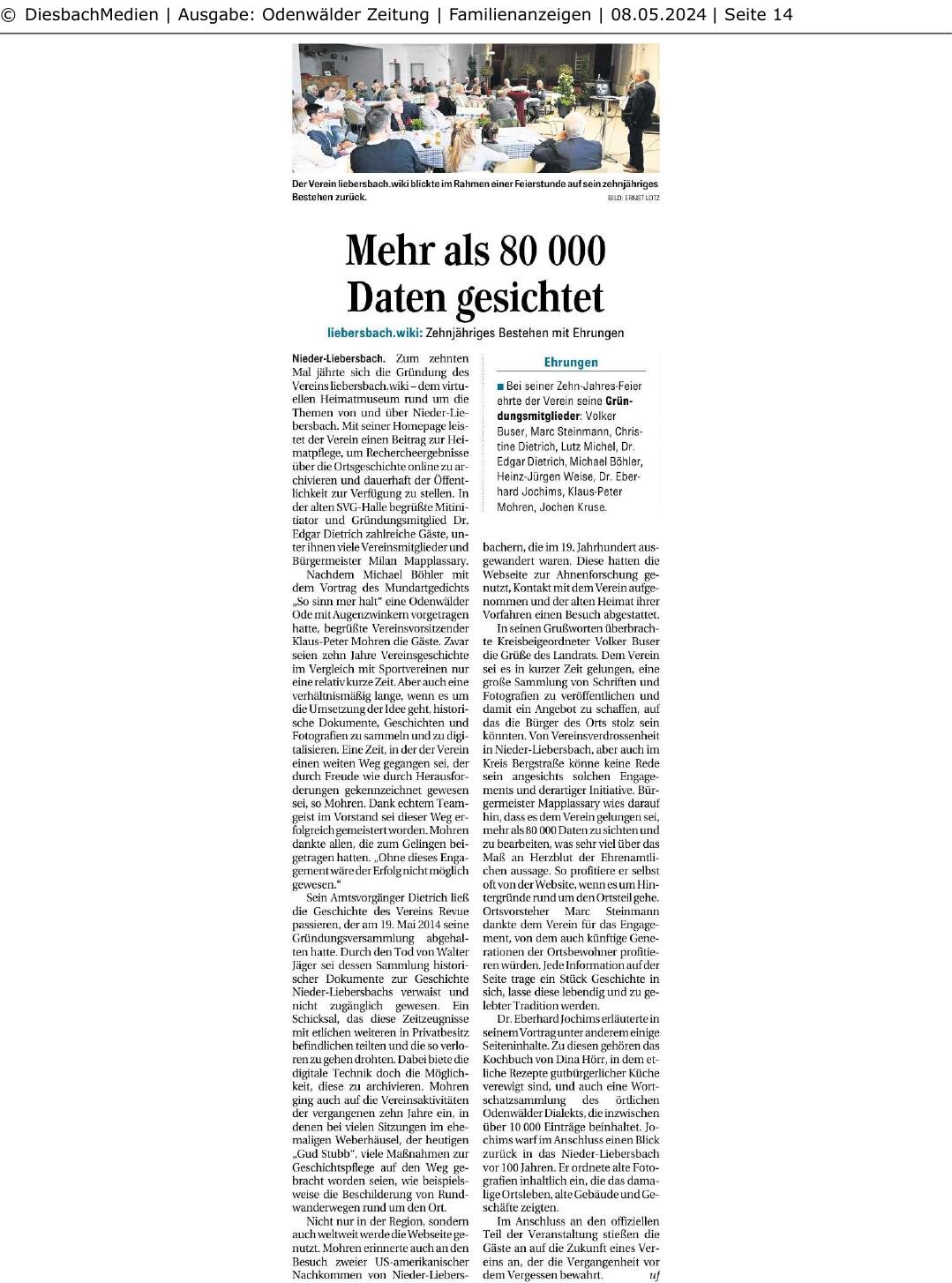 2024 0508 Wnoz - Mehr Als 80 000 Daten Gesichtet