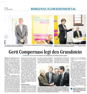 15.07.2022 Gerti Compernass aus NL legt den Grundstein für die FDP Birkenau