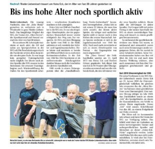Nachruf auf Heinz Eck; Bis ins hohe Alter von fast 88 Jahren noch sportlich aktiv