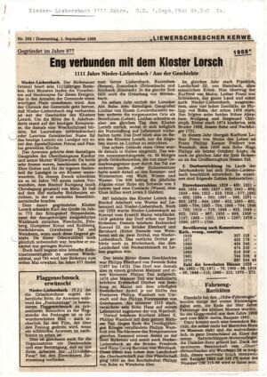 Eng Verbunden Mit Dem Kloster Lorsch 01 Sept 1988 
