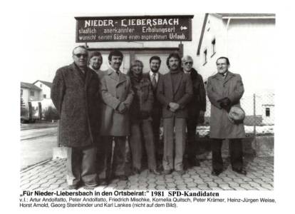 Kandidatenliste SPD für Ortsbeirat 1981